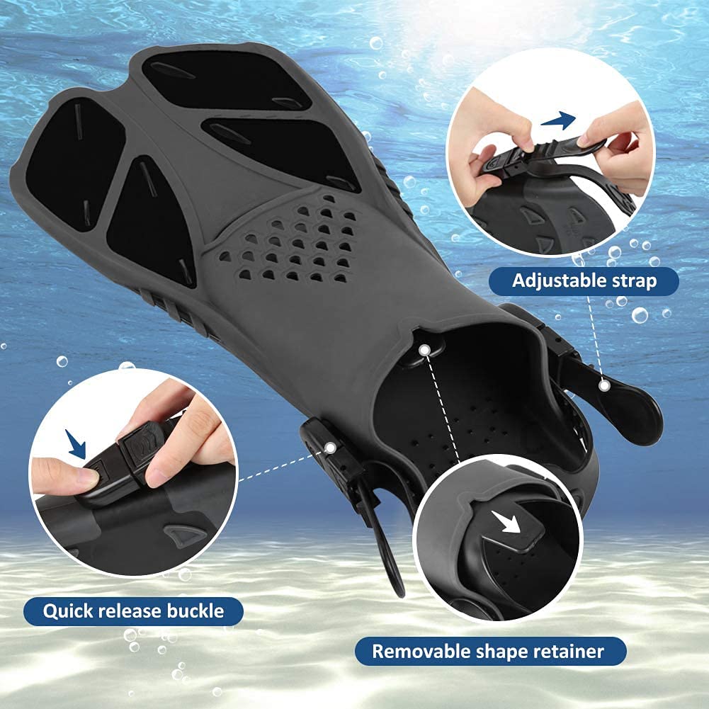 Swim Fins with Adjustable Buckles