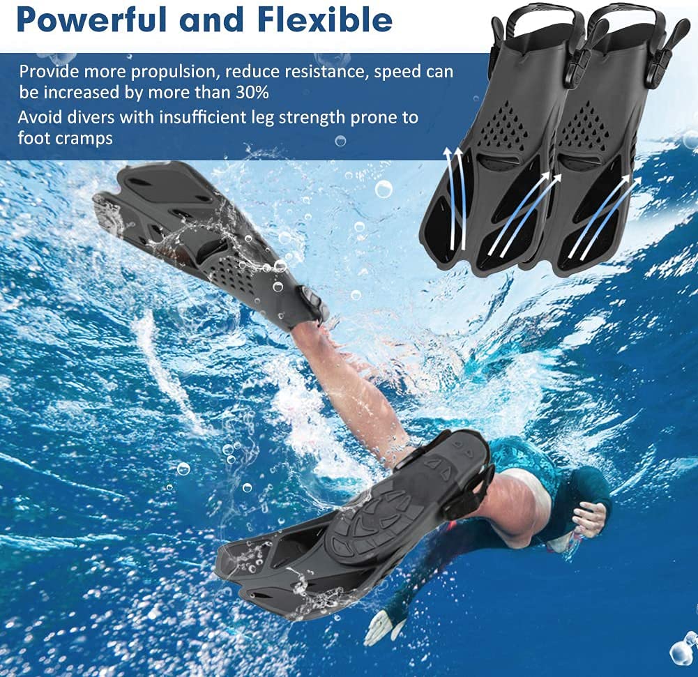Swim Fins with Adjustable Buckles