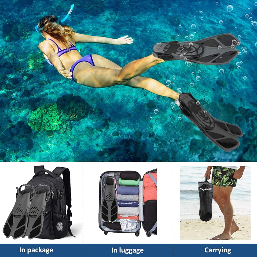 Swim Fins with Adjustable Buckles