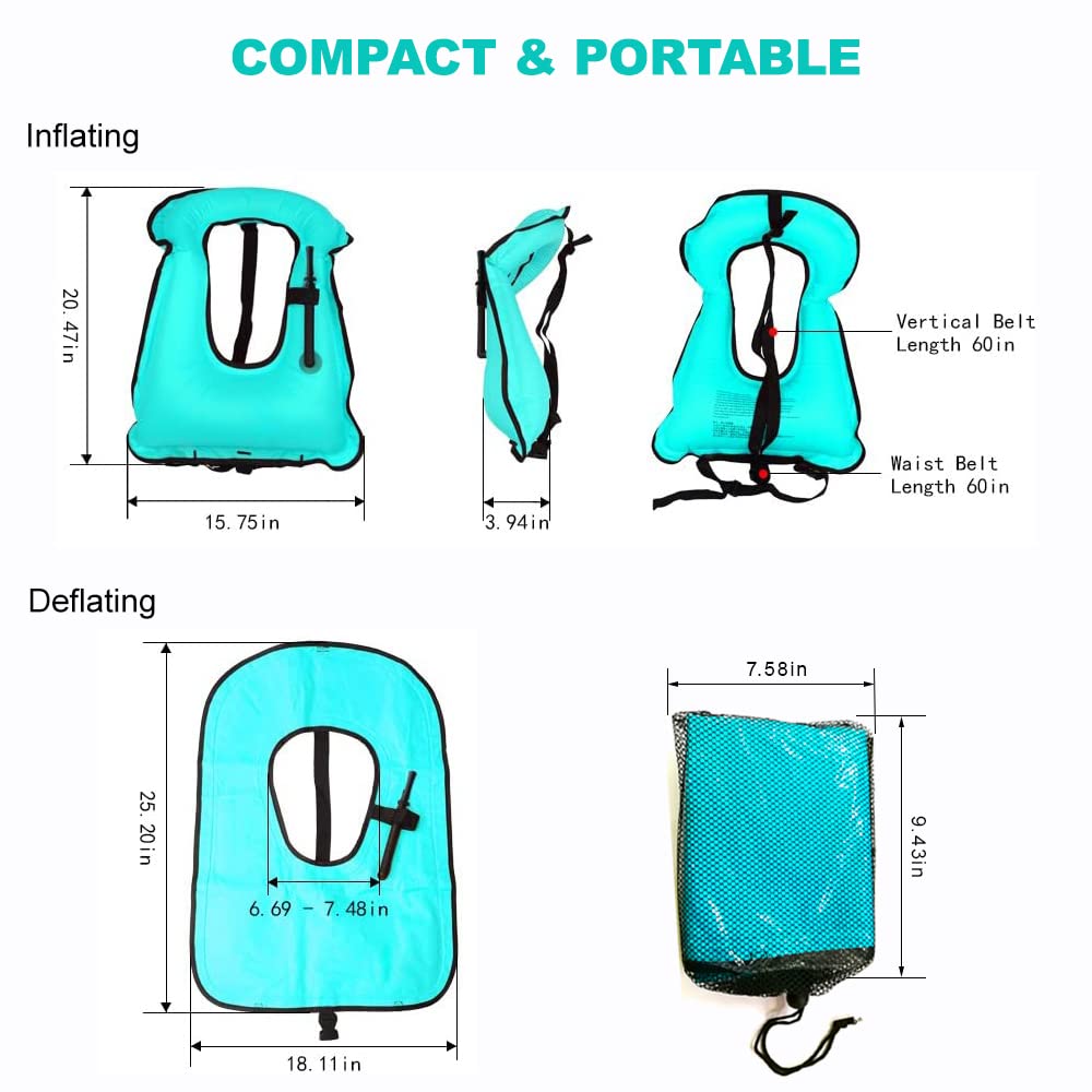 Chalecos de snorkel portátiles para buceo