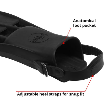 Marine Rubber Fins Adjustable Heel Straps