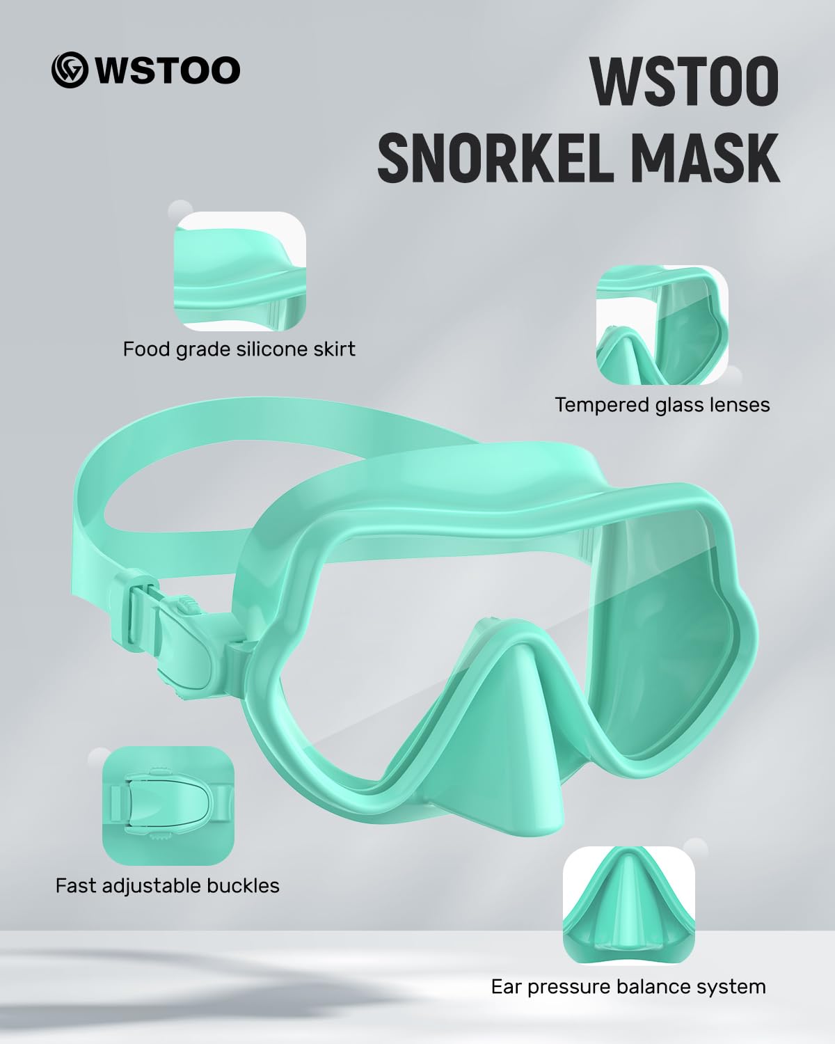 Gafas de natación de silicona con protector nasal