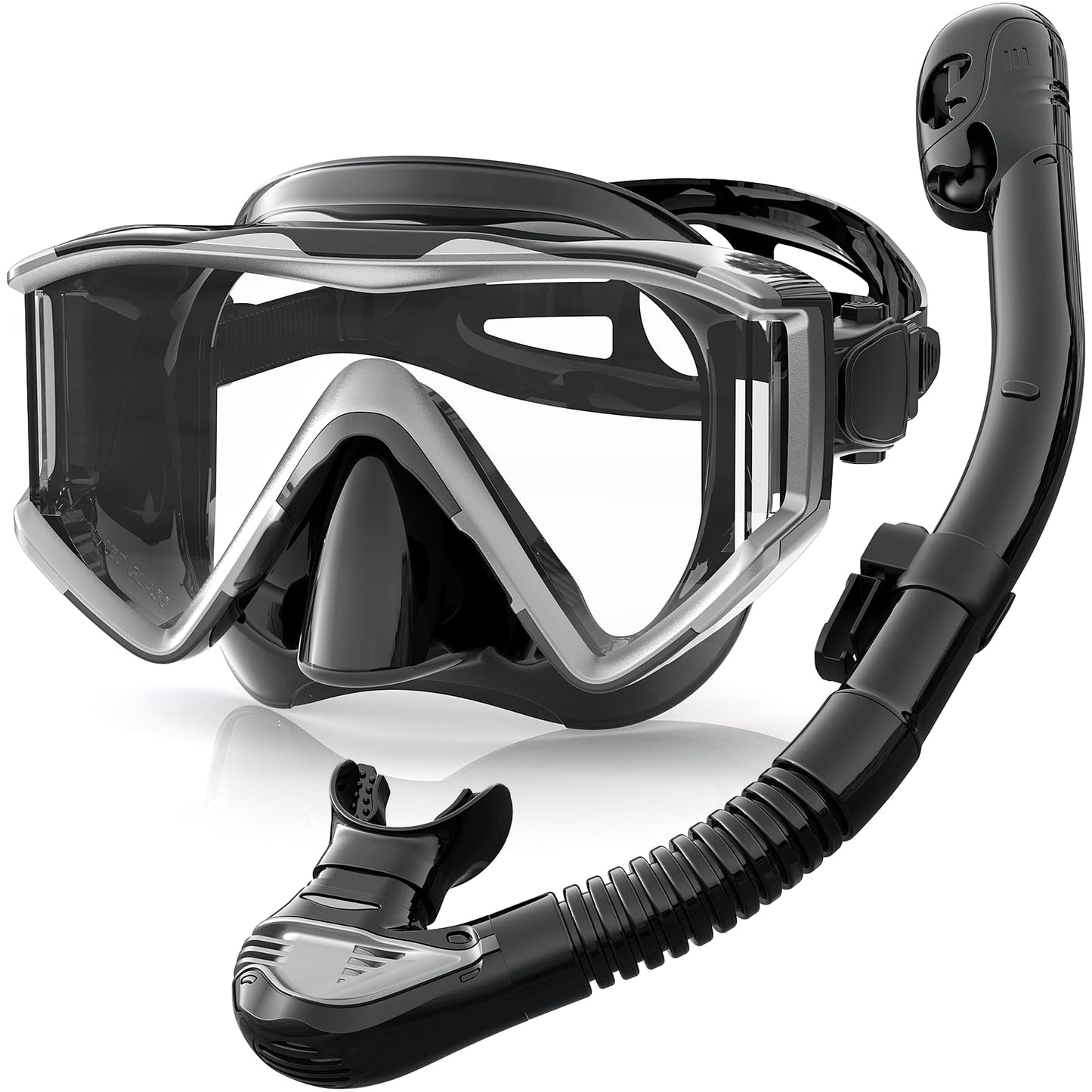 Set 3 Window Snorkel Mask Adult