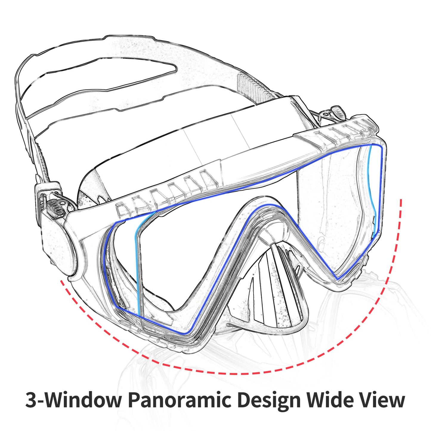 Máscara de buceo para adultos, cubierta nasal de silicona impermeable