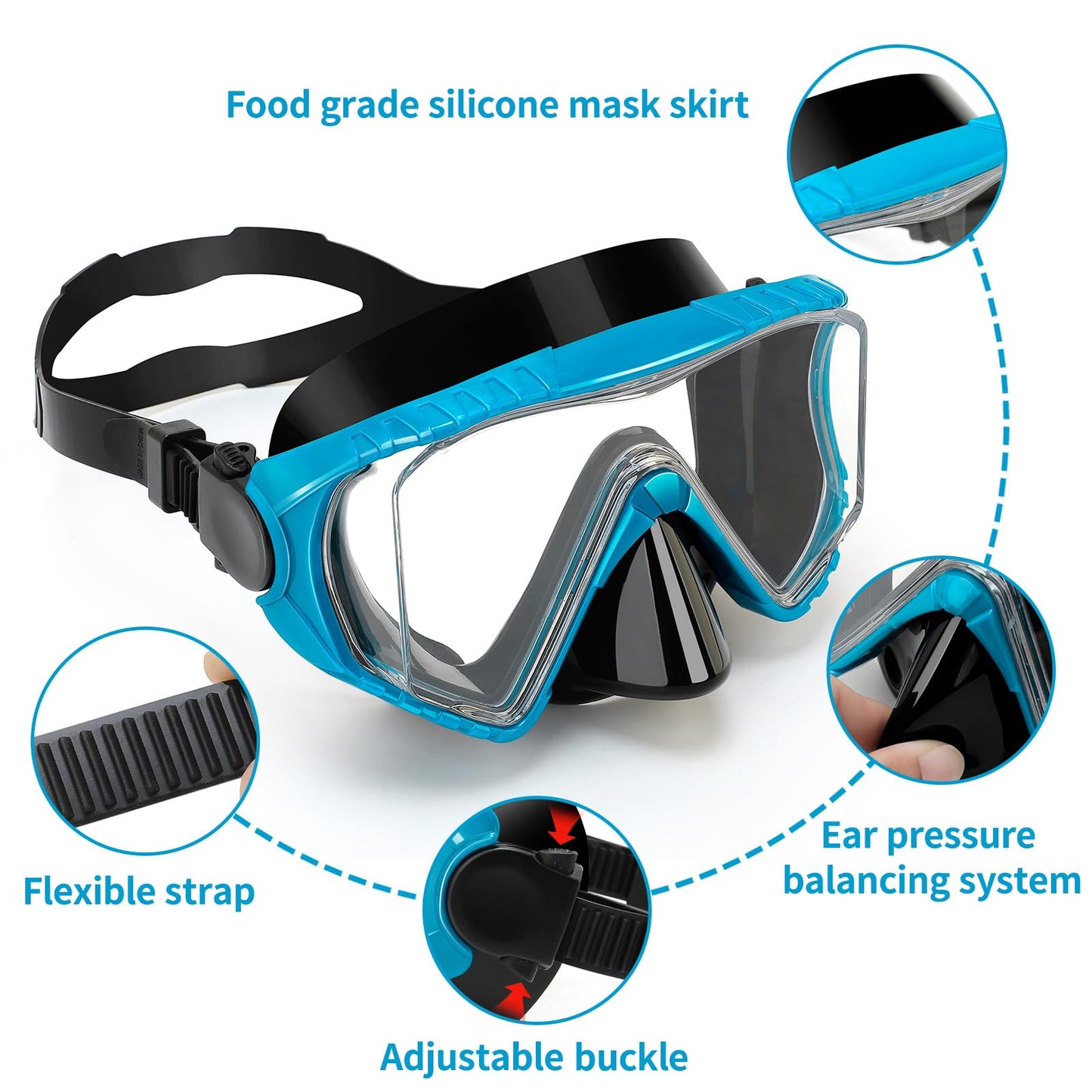 Diving Mask for Adults, Waterproof Silicone Nose Cover