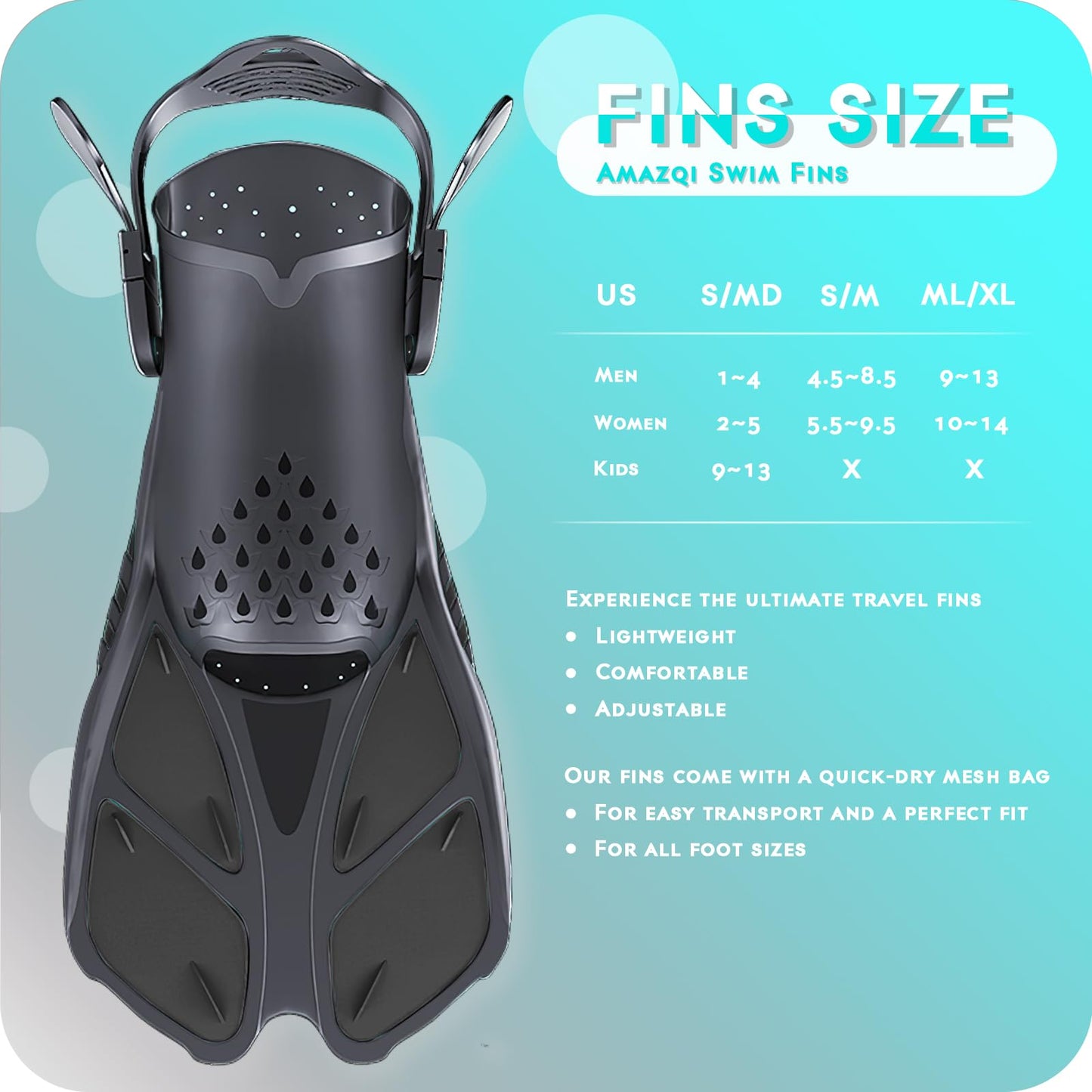 Swim Fins, Travel Size Short