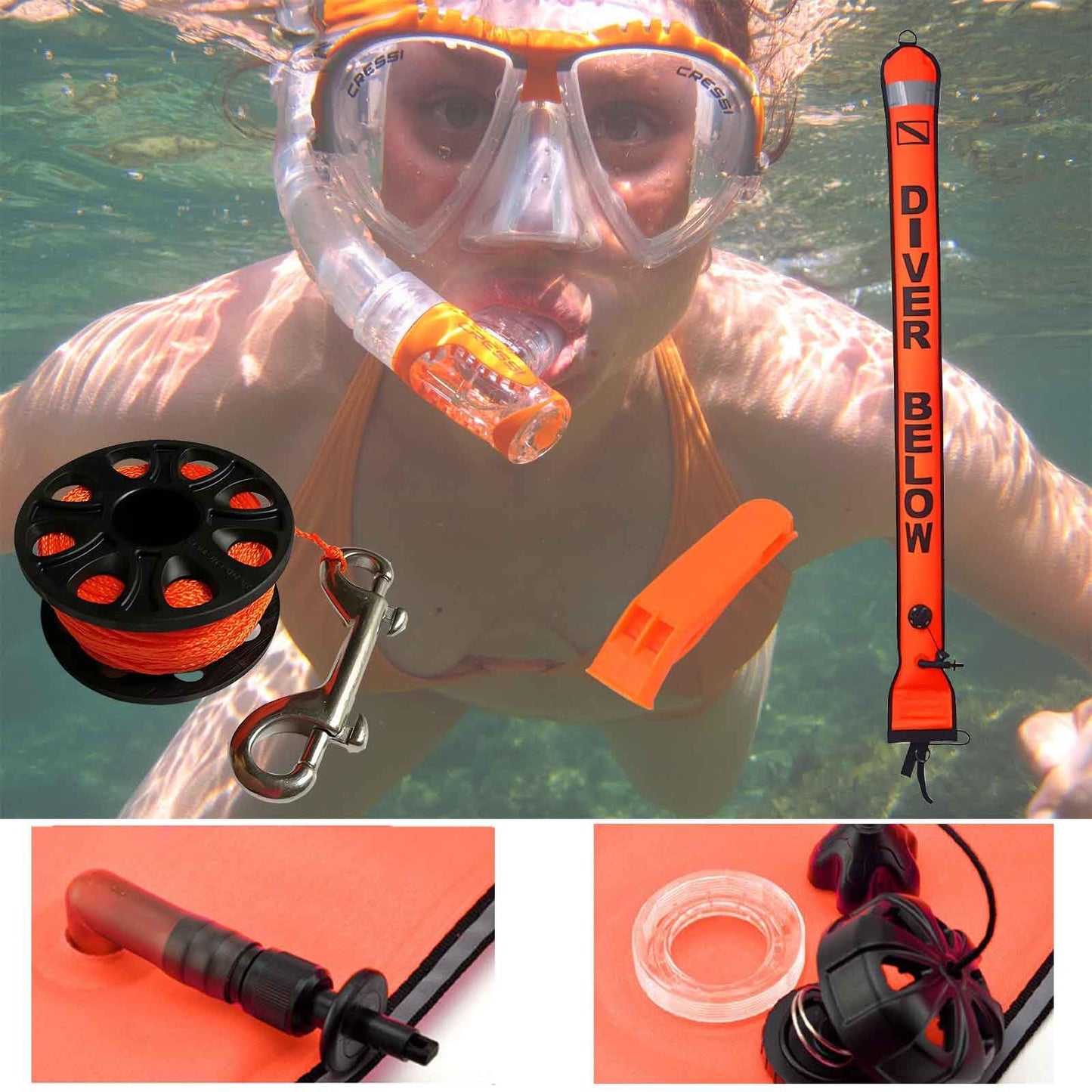 Diving Surface Marker Buoy Set 5ft