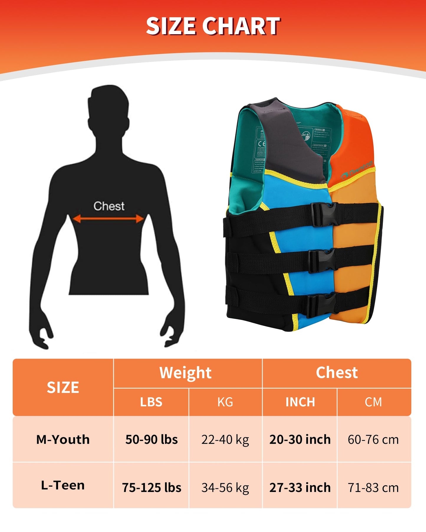 Swim Vest Youth 50-90 lbs