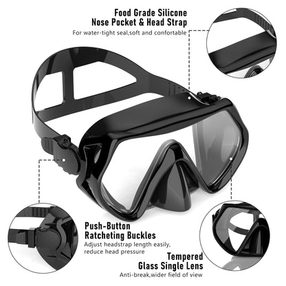 Snorkeling Gear for Adults, Dry Snorkel Set