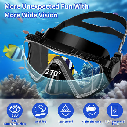 Diving Mask, Pano 3 Window Snorkel Mask